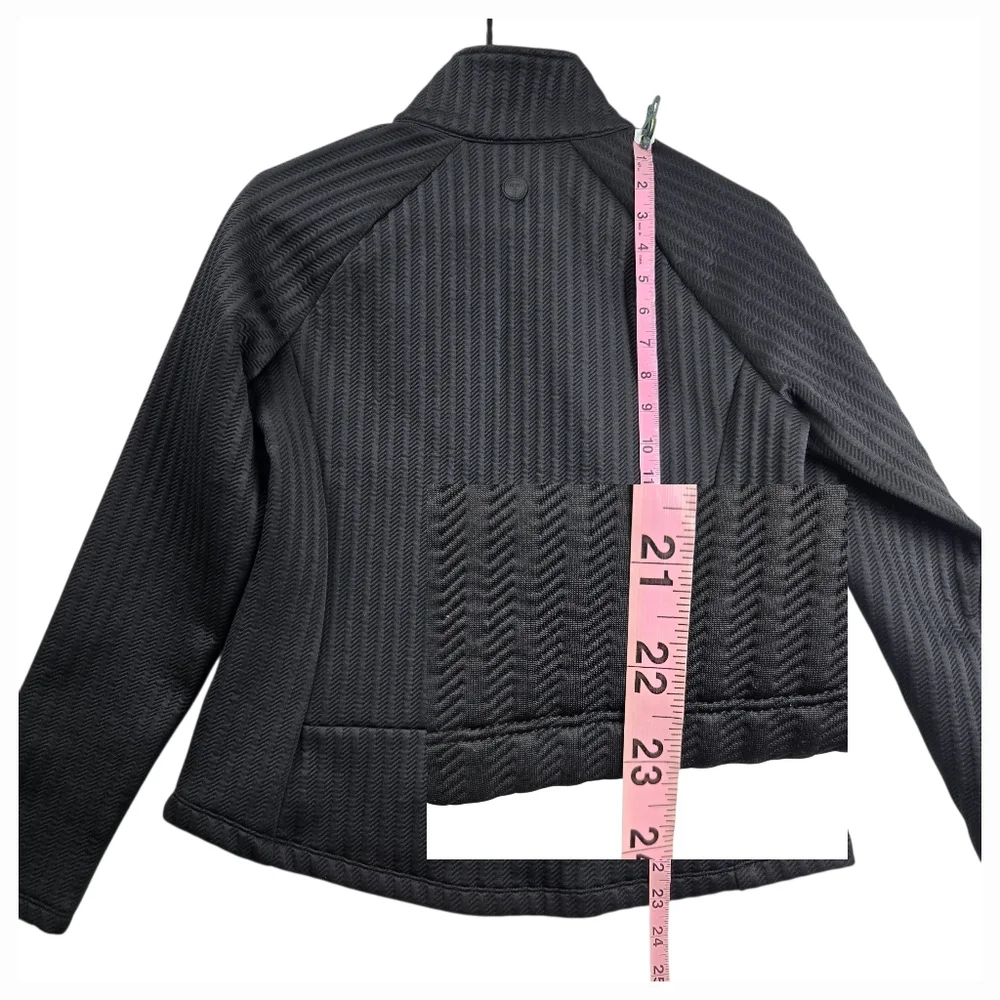 T By Talbots Textured Jacquard Jacket Black Full-Zip Pockets NEW